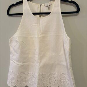 Joie Scalloped Eyelet White Top size S